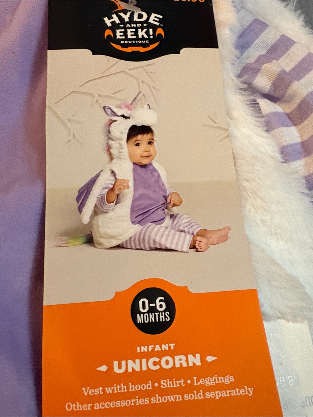 Hyde & Eek! Infant Unicorn Costume in Purple and White (0-6 Months)